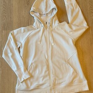 Athleta White Fleece-Lined Full-Zip Jacket